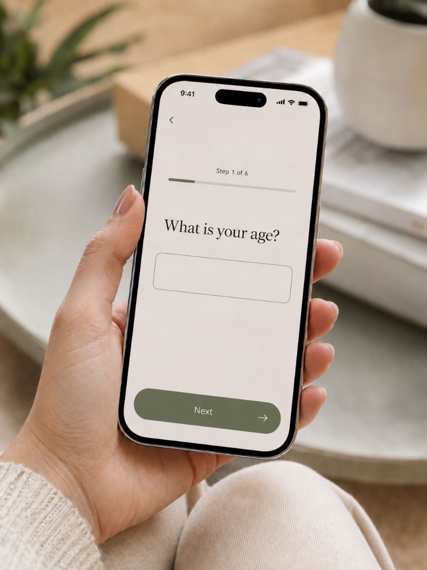 Answering the Welme quiz on a phone
